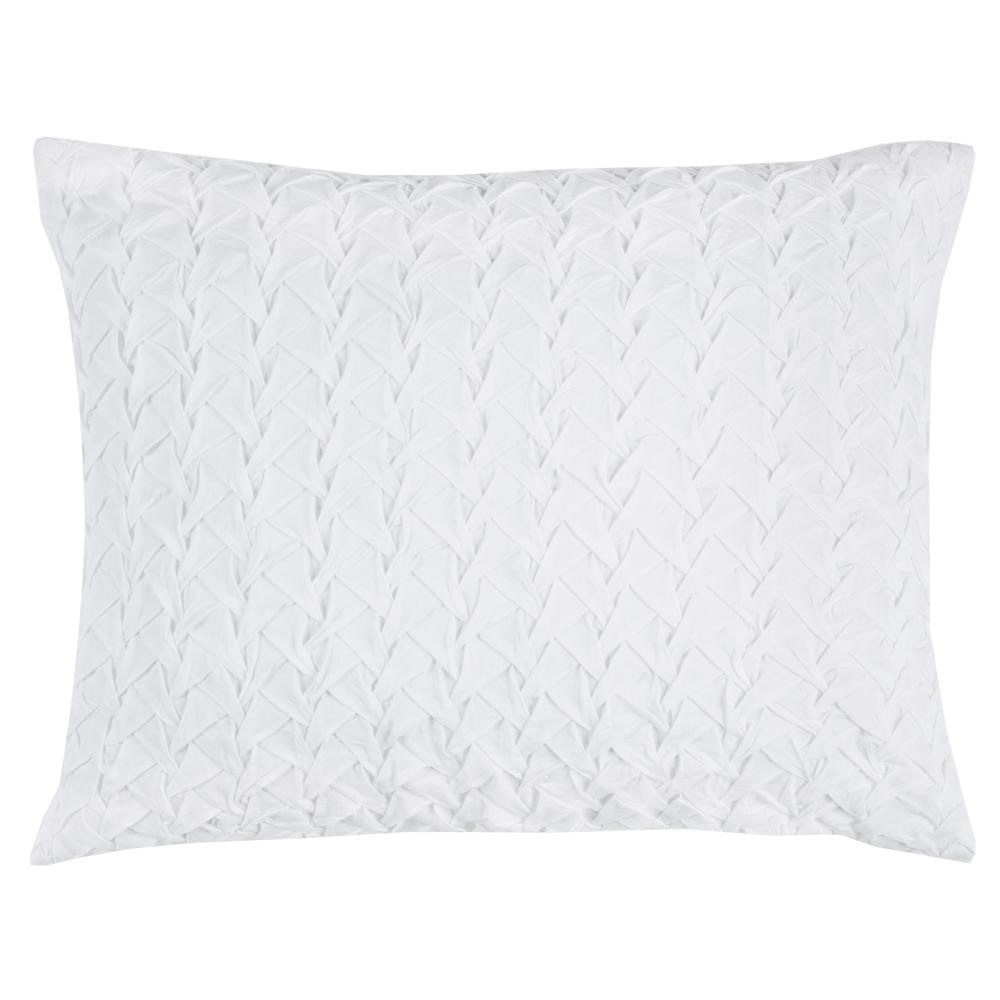 RIZZY HOME Carly White King Size Pillow Sham Cover Case 20x36 NEW NIP